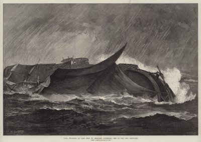 HMS Eurydice zoals voor het laatst gezien door Benjamin Cuddiford, een van de twee overlevenden door William Heysham Overend
