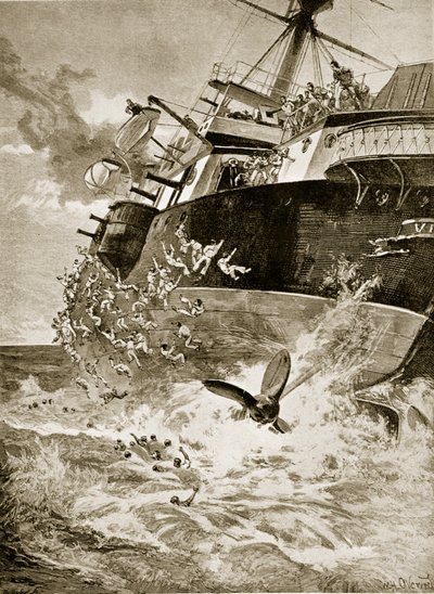 HMS Victoria kapseist, 22 juni 1893 door William Heysham Overend