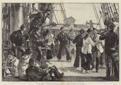 Leven aan boord van een oorlogsschip, zaterdagmiddag, handen om te dansen en Skylark door William Heysham Overend