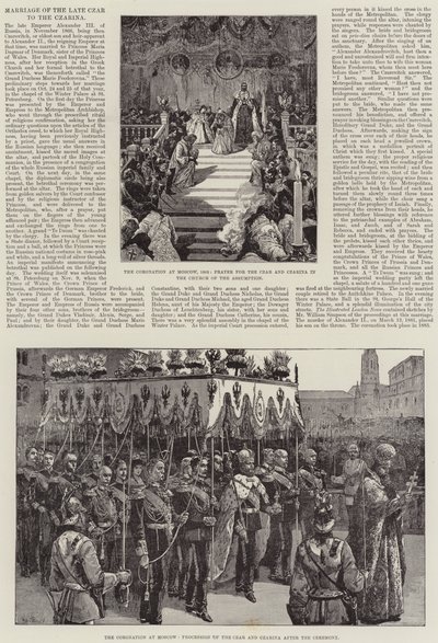 Huwelijk van de overleden tsaar met de tsarina door William Heysham Overend