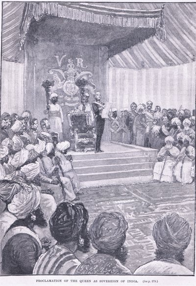 Proclamatie van de koningin als soeverein van India 1858 AD door William Heysham Overend