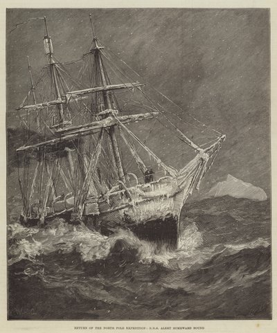 Terugkeer van de Noordpool Expeditie, HMS Alert Op Weg Naar Huis door William Heysham Overend