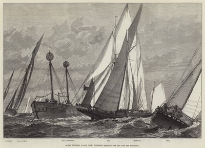 Royal Victoria Yacht Club, botsing tussen de Ada en de Florinda door William Heysham Overend
