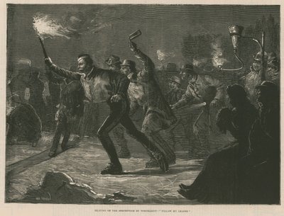 Schaatsen op de Serpentine bij fakkellicht door William Heysham Overend