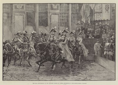De 150e verjaardag van de Pruisische Gardes du Corps, Reiterfeste in de Rijschool, Potsdam door William Heysham Overend