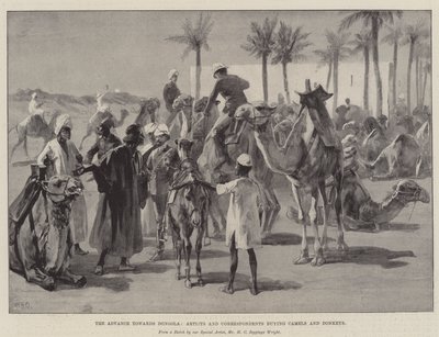 De Vooruitgang naar Dongola, Kunstenaars en Correspondenten die Kamelen en Ezel kopen door William Heysham Overend