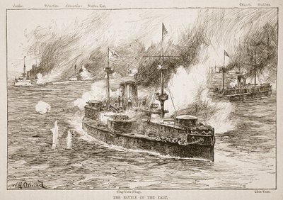 De Slag bij de Yalu-rivier, 1894, illustratie uit 
