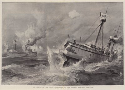 De Slag bij de Yalu, Vergaan van het Chinese Oorlogsschip Chih-Yuen door William Heysham Overend