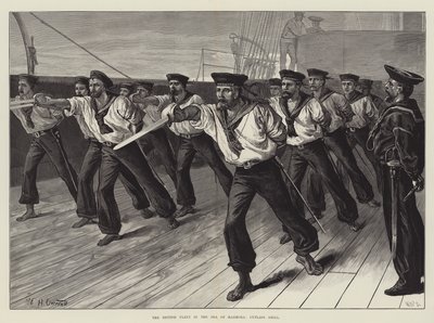 De Britse Vloot in de Zee van Marmora, Cutlass Drill door William Heysham Overend