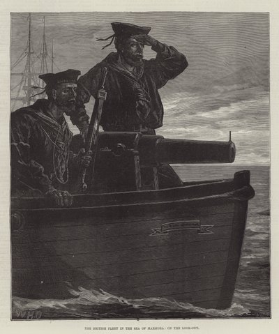 De Britse vloot in de Zee van Marmara, op de uitkijk door William Heysham Overend