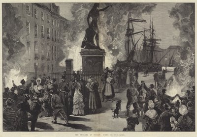 De cholera in Toulon, scène op de kade door William Heysham Overend