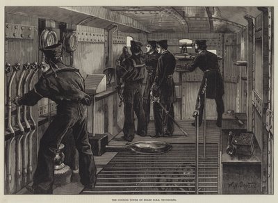 De commandotoren aan boord van HMS Thunderer door William Heysham Overend