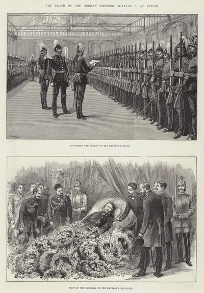 De dood van de Duitse keizer, Wilhelm I, in Berlijn door William Heysham Overend