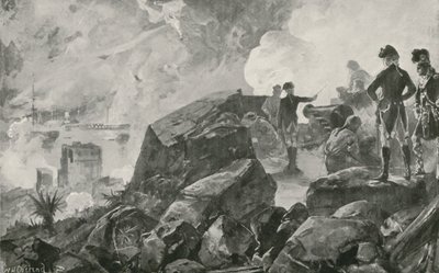 De Vernietiging van de Spaanse Stormschepen door de Britten bij Gibraltar door William Heysham Overend