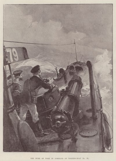 De Hertog van York in Bevel van Torpedoboot Nr. 79 door William Heysham Overend
