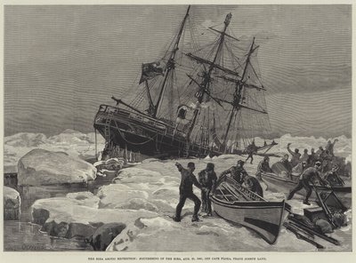 De Eira Arctische Expeditie, zinken van de Eira, 21 augustus 1881, bij Kaap Flora, Franz Joseph Land door William Heysham Overend