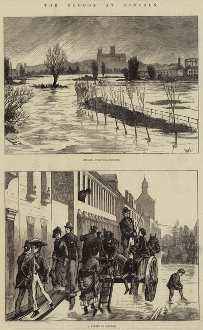 De overstromingen in Lincoln door William Heysham Overend