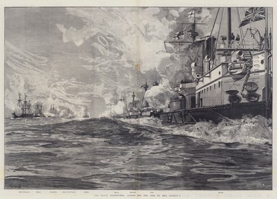 De marine-oefeningen, actie bij het eiland Man, 3 augustus door William Heysham Overend