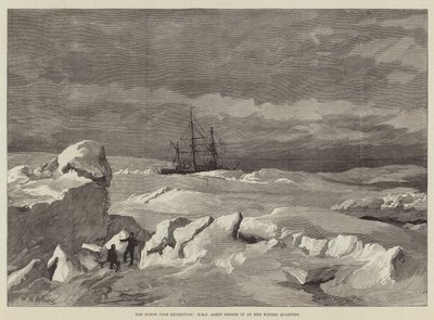 De Noordpool-expeditie, HMS Alert bevroren in haar winterkwartieren door William Heysham Overend