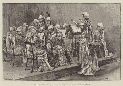 De Pompadour Band op het Masque of Flowers, Grande Fete Francaise door William Heysham Overend