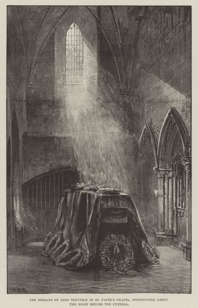 De overblijfselen van Lord Tennyson in St Faith