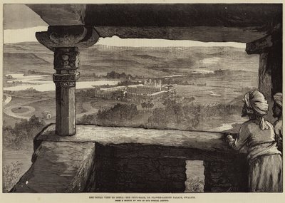 Het koninklijk bezoek aan India, het Phul-Bagh of Bloementuinpaleis, Gwalior door William Heysham Overend