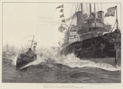 De Sanspareil, vlaggenschip van Sir Michael Culme-Seymour, in de Middellandse Zee door William Heysham Overend