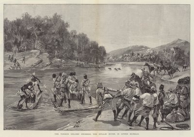De Tonhon Kolom die de Swalei Rivier oversteekt, in Boven-Birma door William Heysham Overend