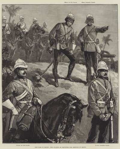 De oorlog in Egypte, de bewakers uitgerust voor dienst in Egypte door William Heysham Overend