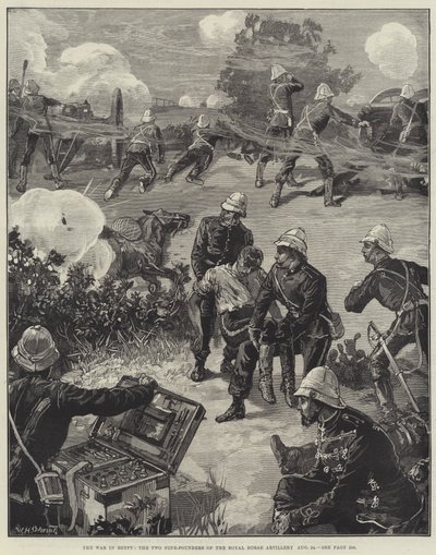 De Oorlog in Egypte, de Twee Negentien-Ponders van de Koninklijke Rijdende Artillerie, 24 augustus door William Heysham Overend