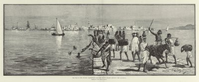 De oorlog in Soedan, Massowah, vanaf het tweede eiland, met de dam door William Heysham Overend