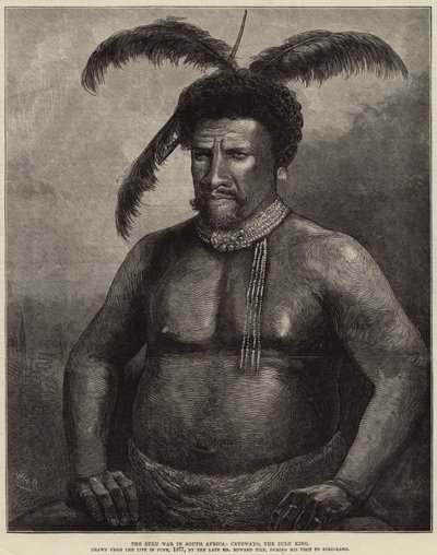 De Zoeloe-oorlog in Zuid-Afrika, Cetewayo, de Zoeloekoning door William Heysham Overend