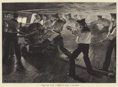 Het Bereiken van het Bereik, een Schets aan Boord van een Oorlogsschip door William Heysham Overend
