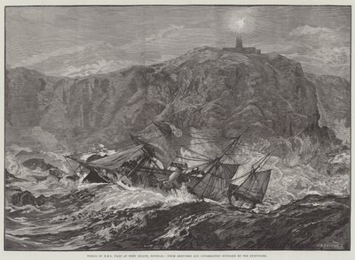 Wrak van HMS Wasp bij Tory Island, Donegal door William Heysham Overend