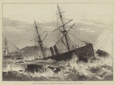Wrak van het stoomschip St Lawrence op Paternoster Rif, ten westen van Kaap de Goede Hoop door William Heysham Overend