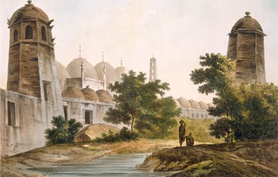 Een Uitzicht op de Cuttera gebouwd door Jaffeir Cawn in Muxadavad door William Hodges