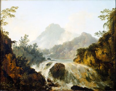 Een waterval in de Tuaruru-vallei, Tahiti door William Hodges