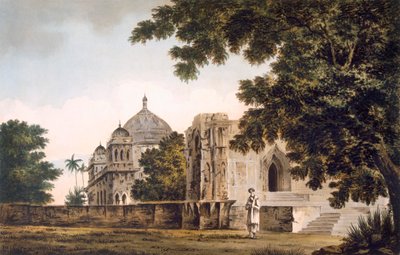 Een uitzicht op de moskee bij Mounheer, pub. 1780-83 door William Hodges