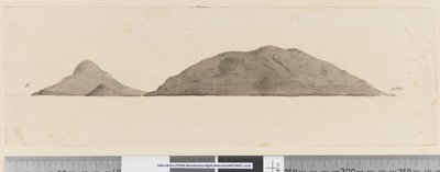 Pagina 25b/d Profiel van een niet-geïdentificeerd eiland door William Hodges