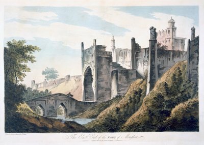Het oostelijke uiteinde van het fort van Mongheer, 1787 door William Hodges