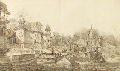 Uitzicht op een deel van de stad Benares, c.1781 door William Hodges