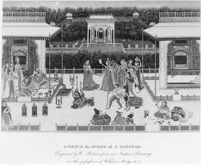 Uitzicht op de binnenkant van een Zananah, gegraveerd door William Skelton door William Hodges