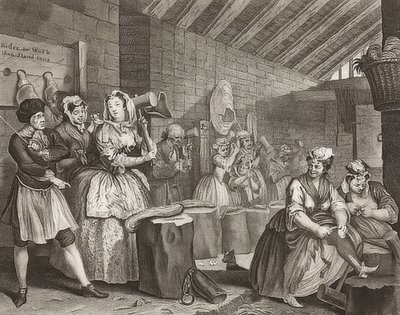 Het pad van een hoer, blad 4: In de gevangenis door William Hogarth