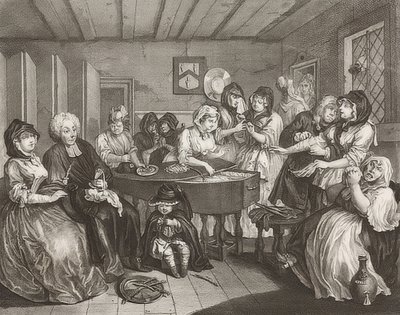 Het pad van een hoer. Blad 6: De begrafenis. 1732 door William Hogarth