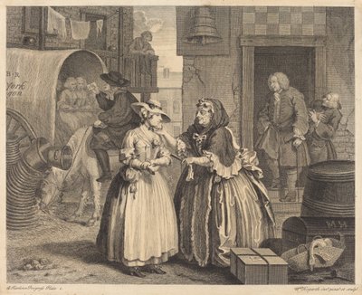 Het verloop van een hoer: pl.1 door William Hogarth