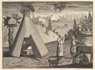 Een Lapse hut uit Aubry de La Mottrayes reizen door Europa, Azië en een deel van..., 1723-24 door William Hogarth