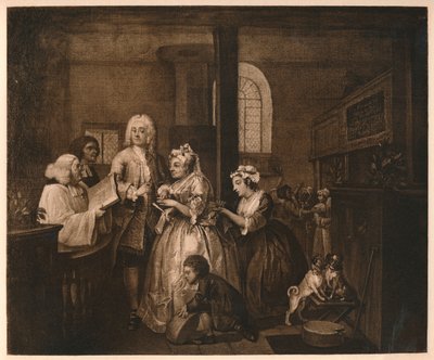 Een Rakes Vooruitgang - 5: Hij Trouwt door William Hogarth