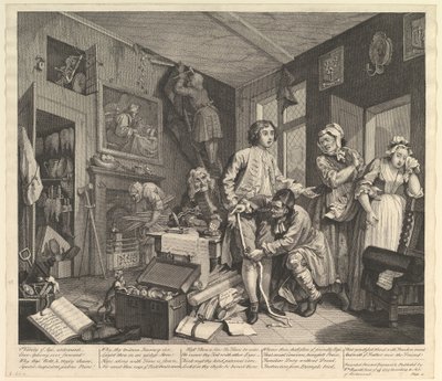 A Rakes Progress, Plaat 1, 25 juni 1735 door William Hogarth