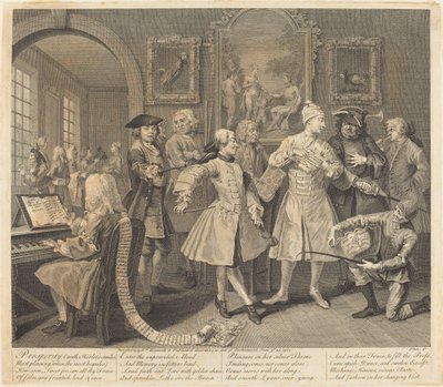 Een losbandig leven: pl.2 door William Hogarth