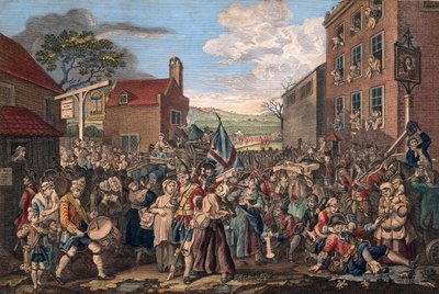 Een Weergave van de Mars van de Garde naar Schotland in het Jaar 1745 door William Hogarth